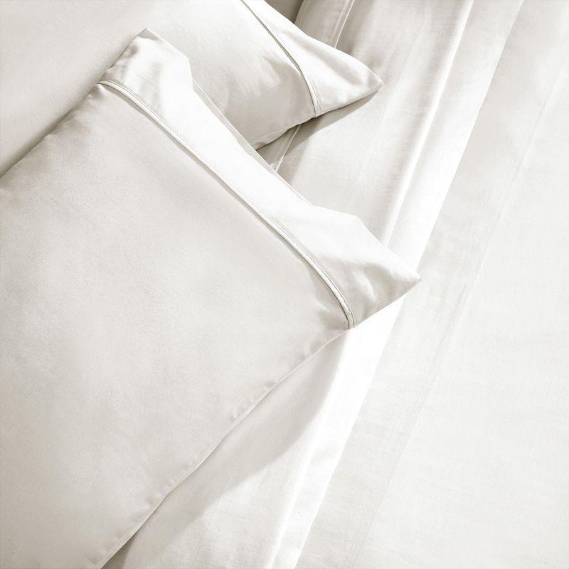 400 Thread Count Pillowcases, 100% Cotton Sateen, Soft & Cooling by California Design Den - Ivory, Standard/Queen Pillowcases