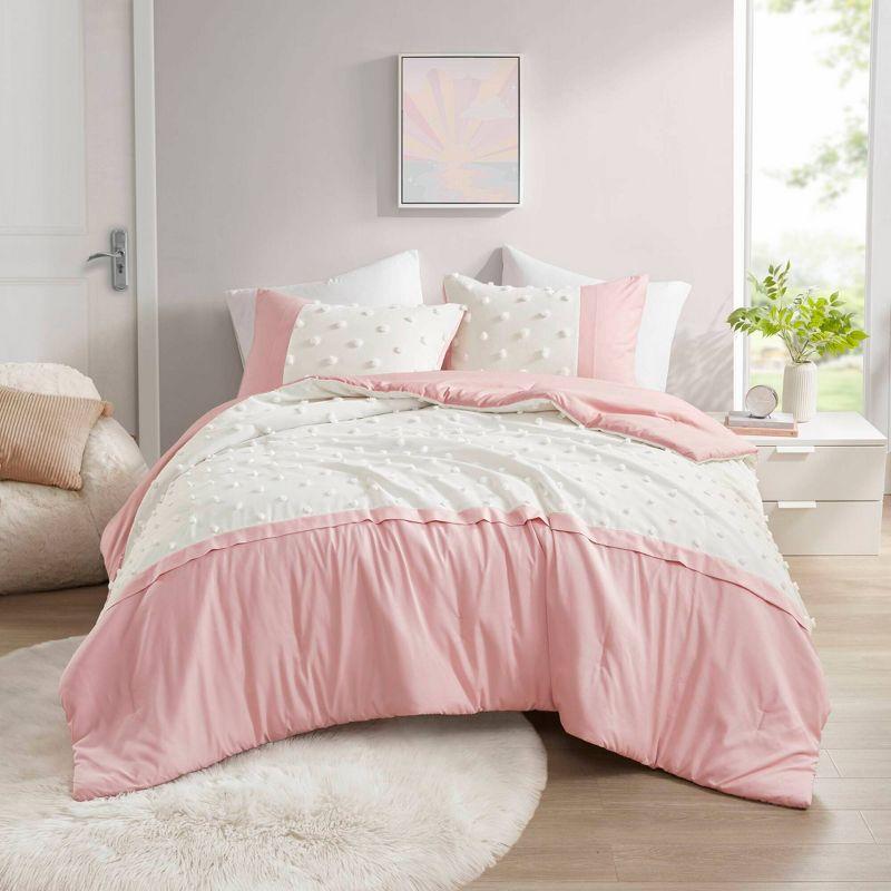 Shay Colorblock Clip Jacquard Comforter Set