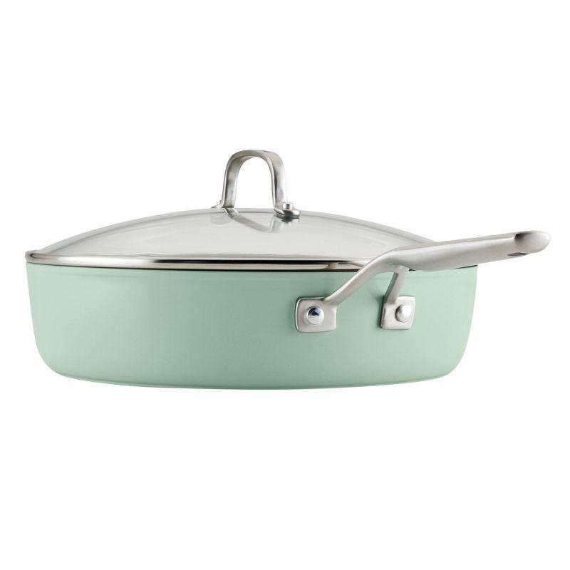 KitchenAid Hard Anodized 5qt Nonstick Ceramic Saute Pan with Lid - Pistachio: Large 12.1" Sautee Pan, Tempered Glass Lid