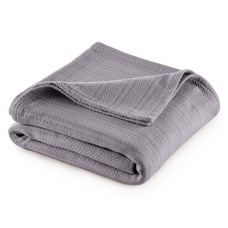 Vellux 100% Cotton Blanket - Soft, Breathable, Cozy & Lightweight Thermal Blanket  All-Season Blanket Perfect for Layering Bed, Couch & Sofa - Hotel Quality