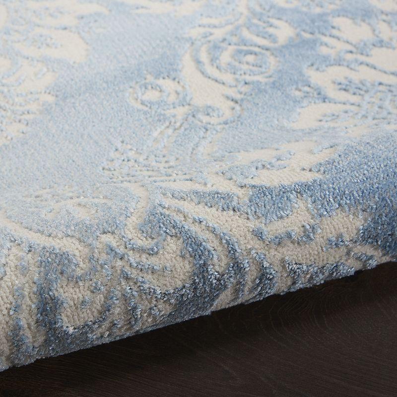 Nourison Elation ETN03 Indoor only Area Rug - Ivory Blue 2'3" x 7'6"