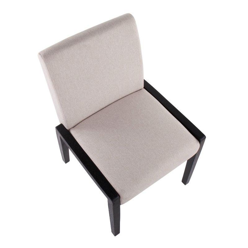 Set of 2 Carmen Dining Chairs Black/Beige - LumiSource: Elegant Upholstered, Contemporary Style, Foam-Padded Comfort