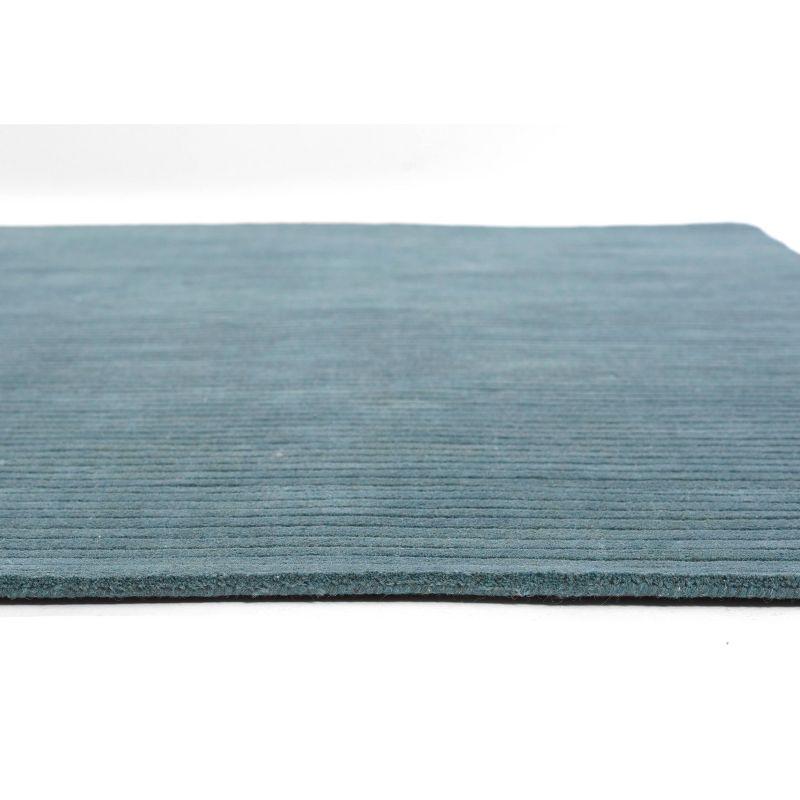 Momeni 2'6"x8' Asher Solid Handloomed Runner Rug Blue: Wool, Medium Pile, Indoor, Handmade, Cotton Backing