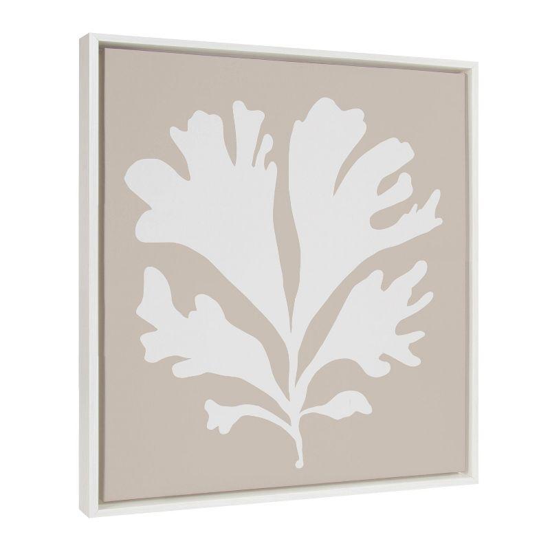 Sophisticated Neutral Coral Beige Framed Canvas Wall Art