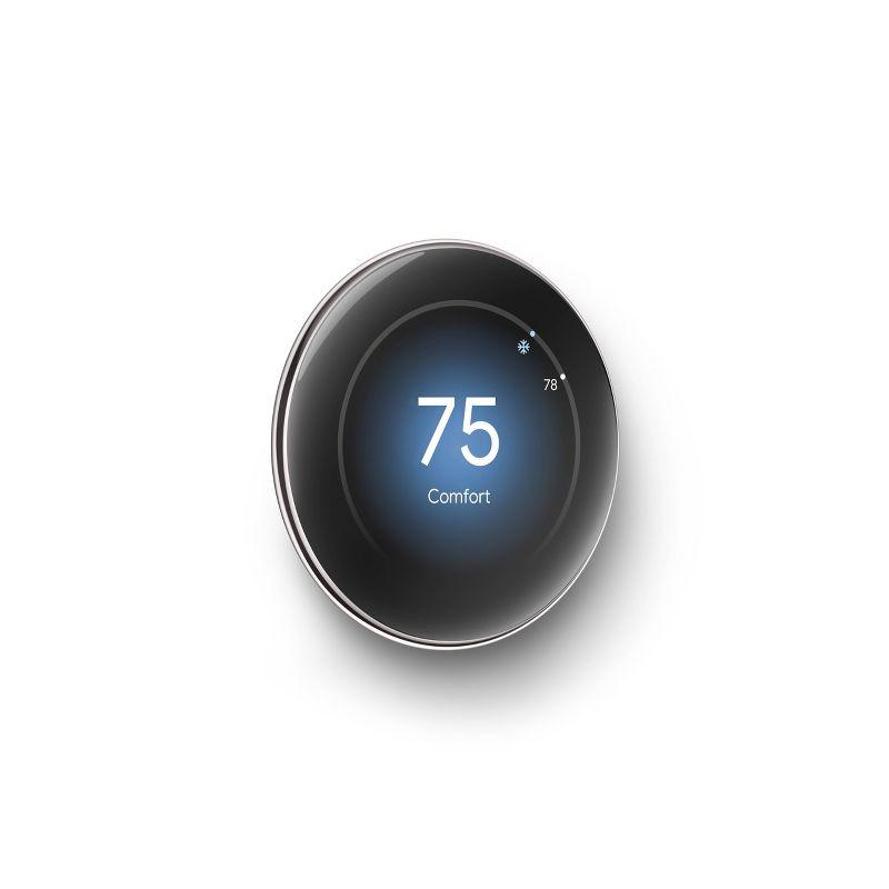 Google Nest Learning Thermostat (4th Gen) with Nest Temperature Sensor (2nd Gen) - Silver: Wi-Fi, Energy Star Certified