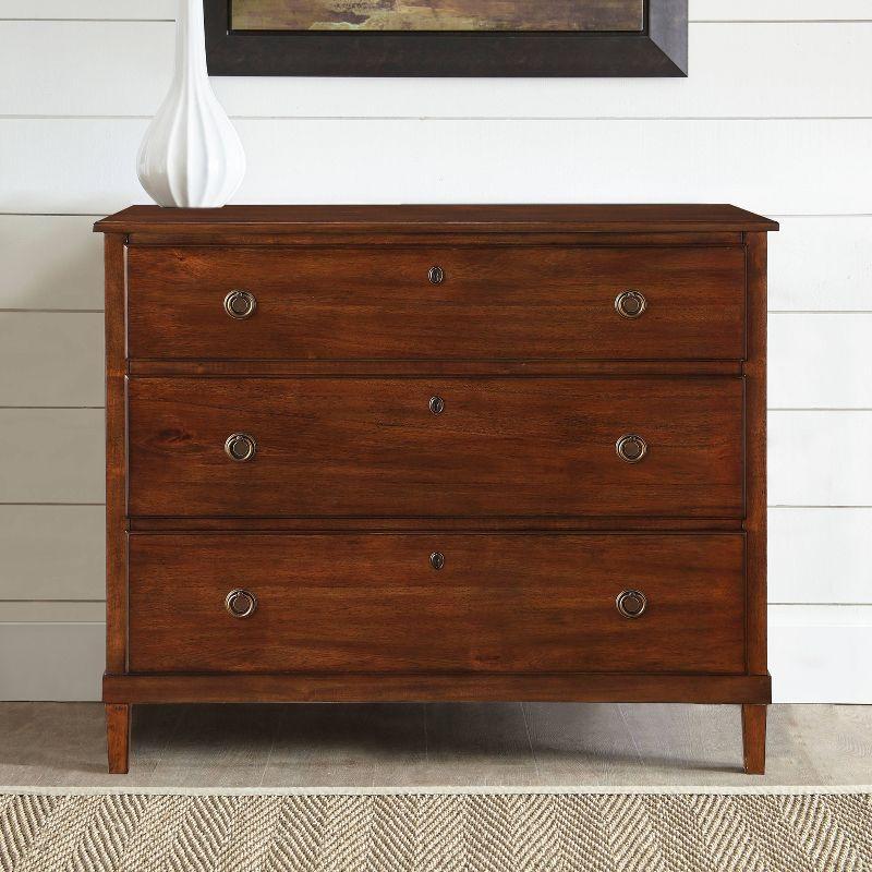 Comfort Pointe Cambridge Dresser Brown: Transitional Style, Metal Glides, Safety Stops, No Assembly Required