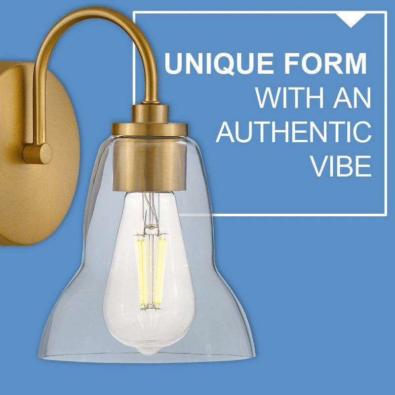 Lark Vera Single Light Bath Vanity Wall Sconce with Clear Bell-Shaped Glass | Wayfair