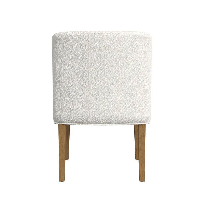 Upholstered Dining Chair Cream - HomePop: Tailored Design, Wood Legs, Spot Clean, 250lbs Capacity