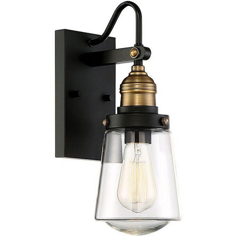 Savoy House Exterior Collections 1 - Light Wall Light in  Vintage Black/Warm Brass