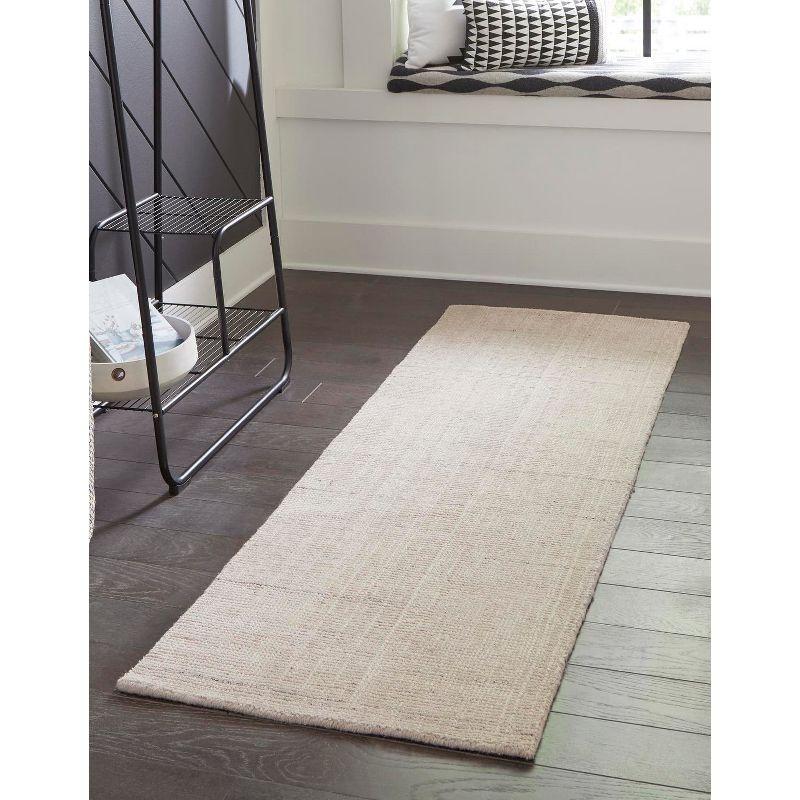 Vanilla Bean Hand-Knotted Wool Runner Rug, Easy Care