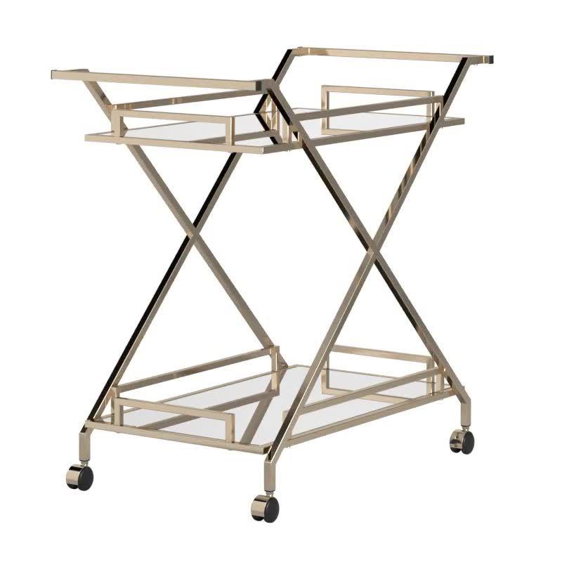 Rosanne Champagne Bar Cart Gold - Inspire Q