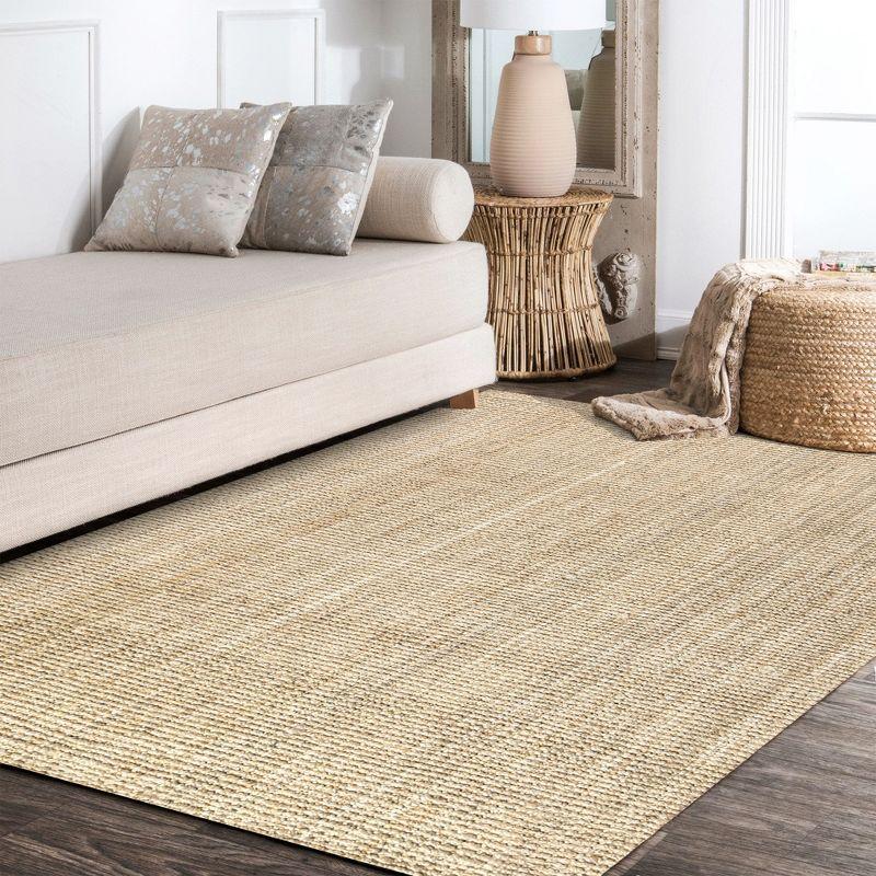 Ivory Braided Handmade Reversible Jute 8' x 10' Rug