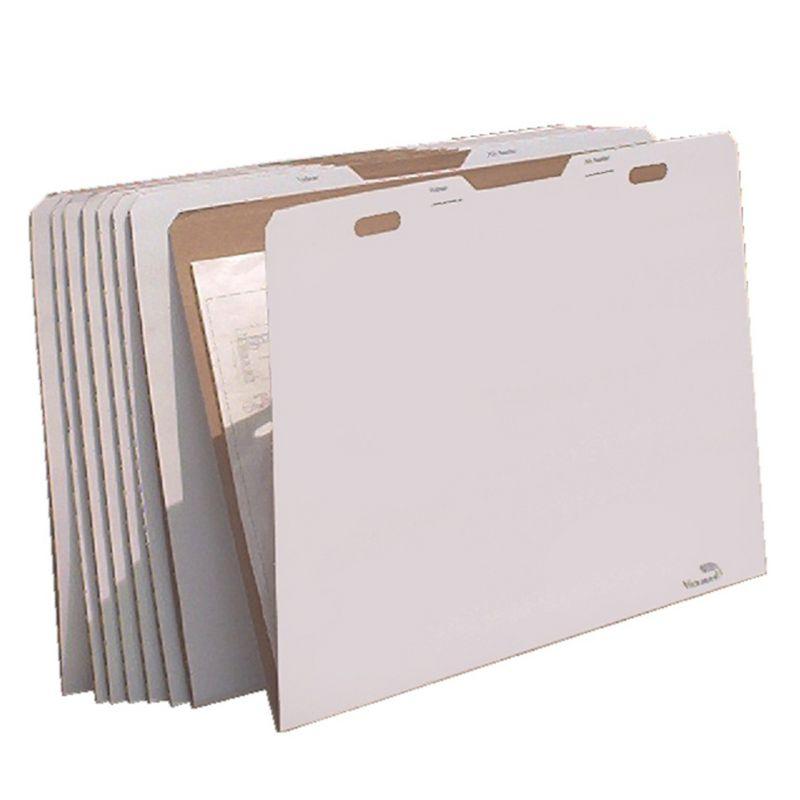 White Corrugated Cardboard Flat Storage File Folders Pack of 8