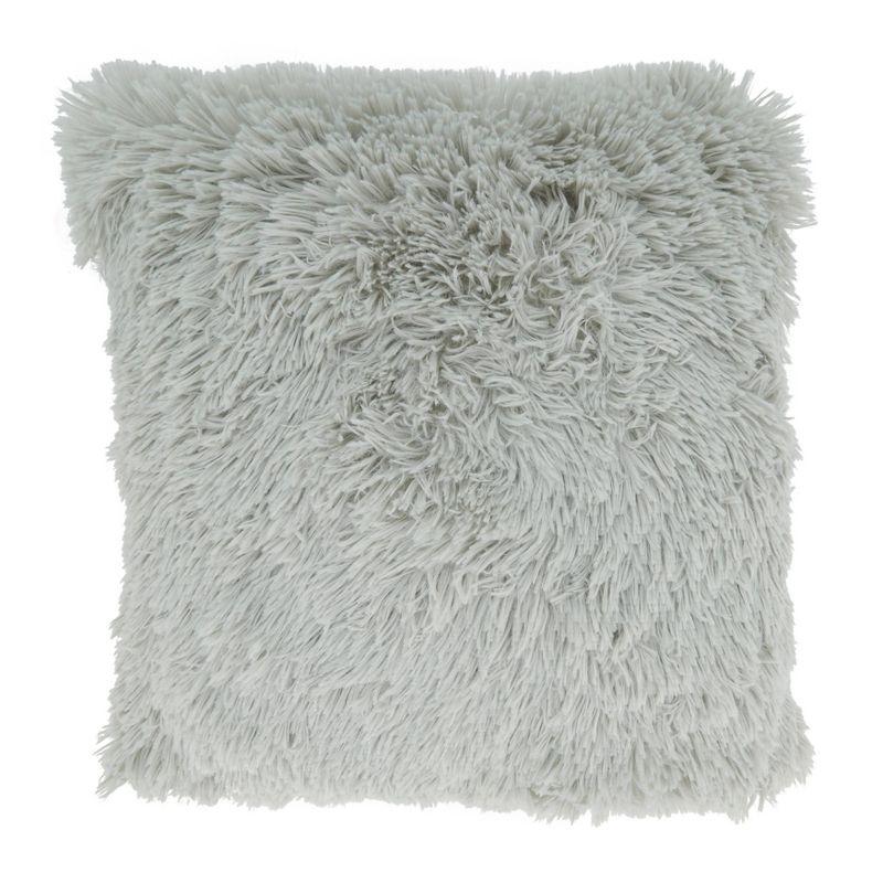 Classic Faux Fur Square Throw Pillow with Down Filling