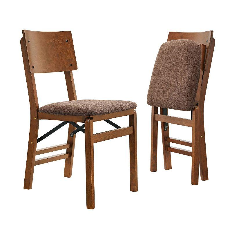 Stakmore Set of 2 Aztec Folding Chairs Fruitwood Finish: No Assembly, Polyester Upholstery