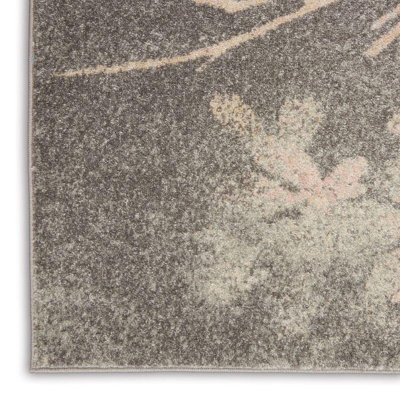 Tranquil TRA08 Beige/Navy Area Rug Contemporary Ombre Floral By Nourison