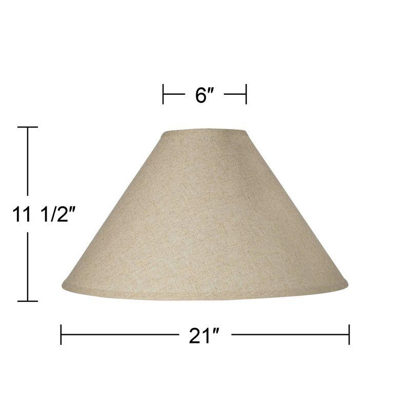 Springcrest Empire Lamp Shade Fine Burlap Large 6" Top x 21" Bottom x 13.5" High Spider Fitting with Replacement Harp and Finial