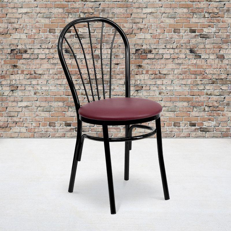 Flash Furniture HERCULES Series Fan Back Metal Chair - Burgundy Vinyl Seat
