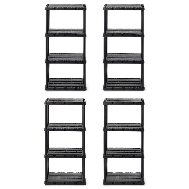 Gracious Living Gracious Living Knect A Shelf Light Fixed Storage 4 Shelf Shelving Unit (4 Pack) (Set of 4)