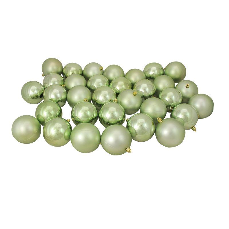 Northlight 32ct Shatterproof 2-Finish Christmas Ball Ornament Set 3.25" - Green
