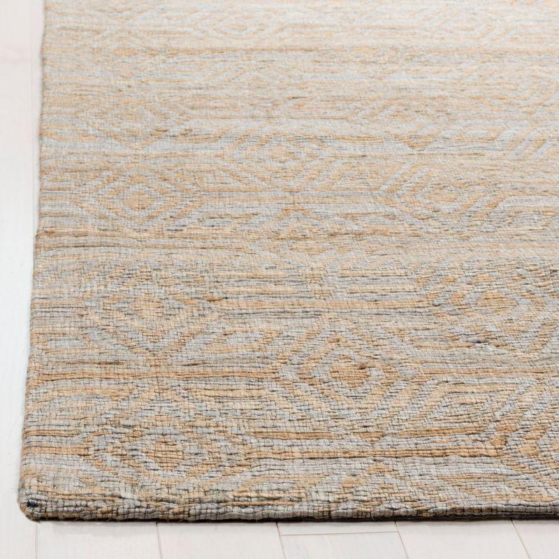 Boho-Chic Gray Cotton Square Hand-Knotted Area Rug