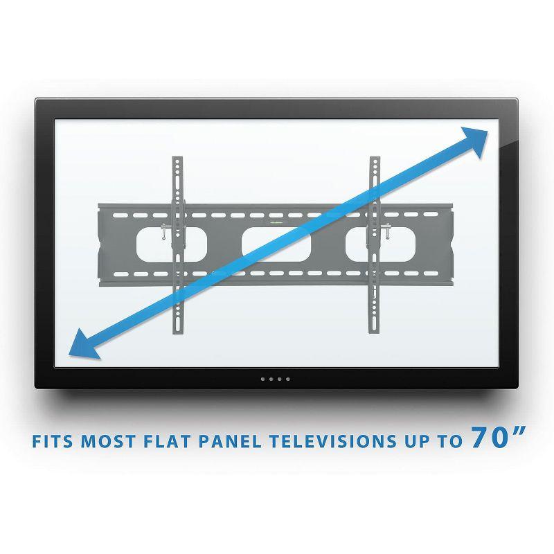 Mount-It! Low-Profile Tilting TV Mount | Flush Mount TV Bracket Wide | Ultra-Thin TV Mount with Tilt for 42-70 in. Screen TVs | 220 lbs. Capacity