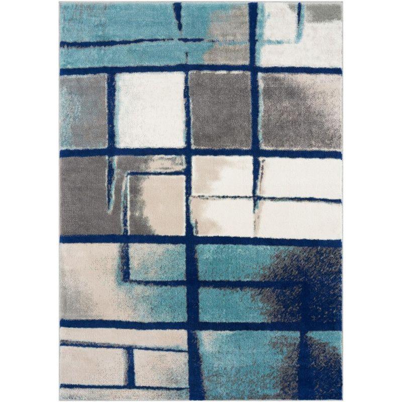 Luxe Weavers Art Deco Geometric Area Rug, Blue 4x5