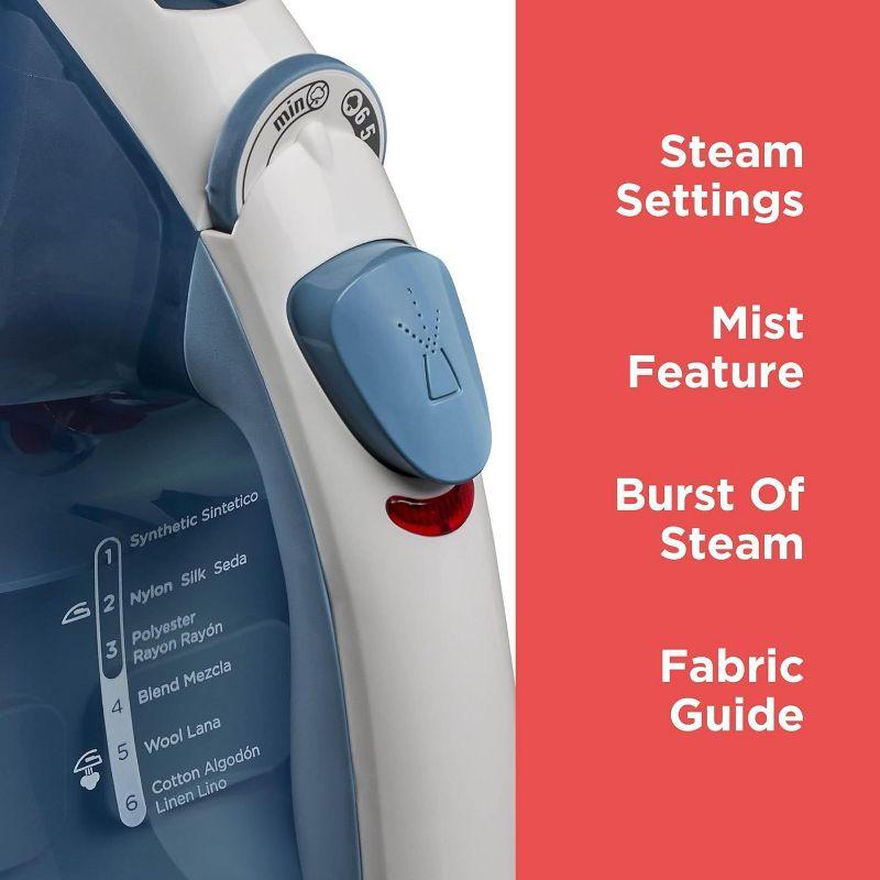 BLACK+DECKER BLACK+DECKER Easy Steam Compact Iron for Clothes, Automatic Shutoff, Nonstick Plate, Light Weight, 1200 Watts