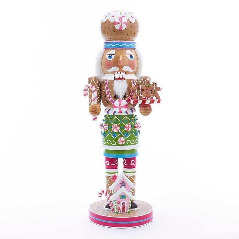 16-Inch Wooden Gingerbread Nutcracker with Candy Detailing