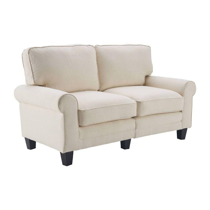 Serta Copenhagen 61" Rolled Arm Sofa, Easy Care Fabric, Soft Pillow Back, Pocket Coil Seat Cushions