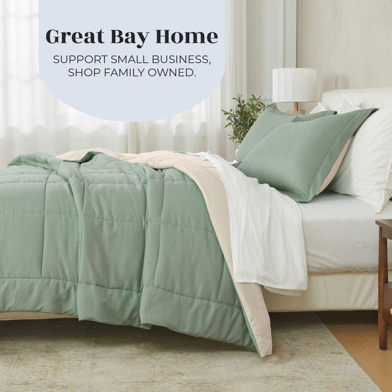 Solid Reversible Comforter and Sham Set - Great Bay Home