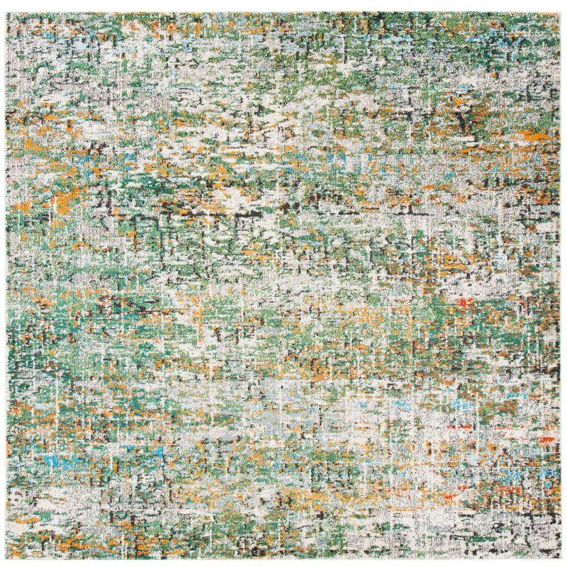 Madison MAD460 Power Loomed Indoor Area Rug - Green/Turquoise - 4'x4' - Safavieh