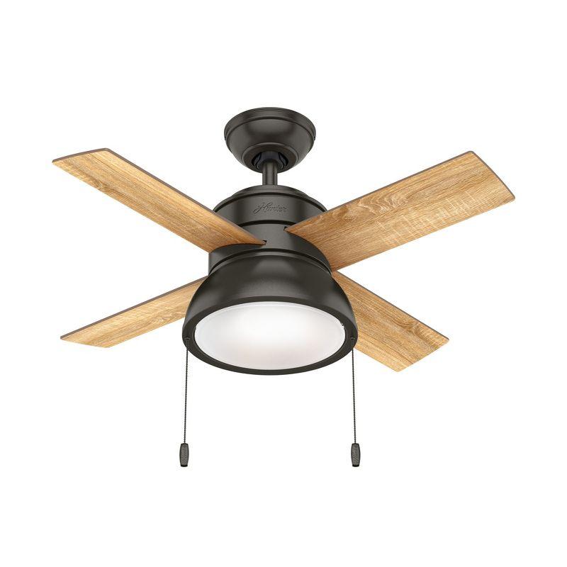 36'' Loki 4 - Blade Standard Ceiling Fan with Pull Chain and Light Kit Included