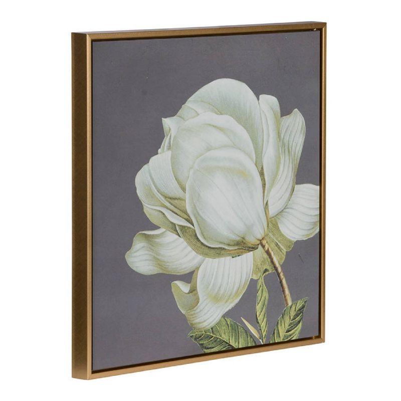 Blooming Florals Framed Wall Art -20"W X 1.5"L X 20"H - Gold