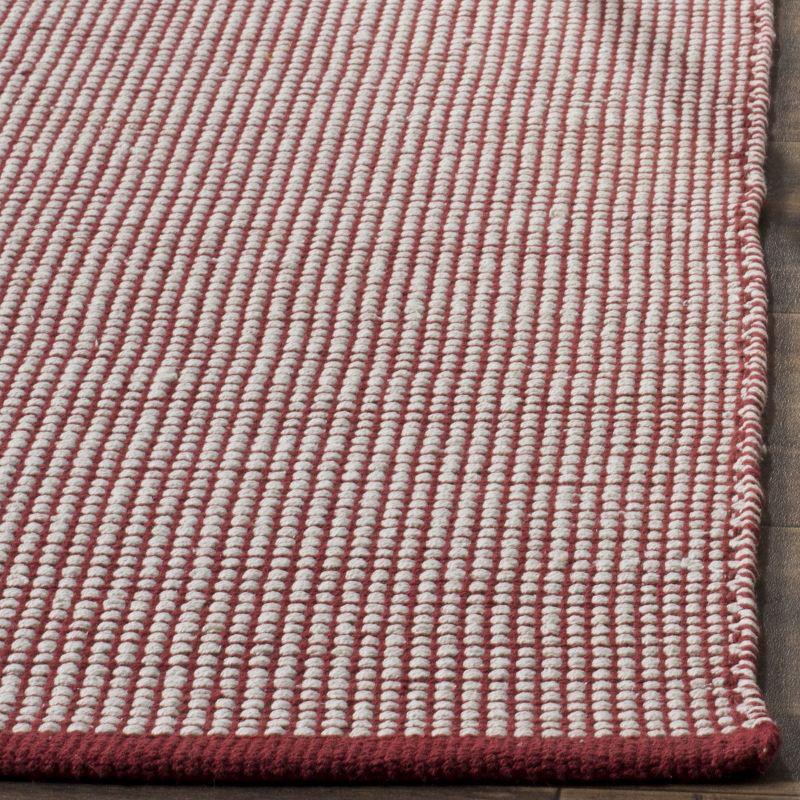 Montauk Red and Ivory 6' x 9' Handwoven Cotton Area Rug