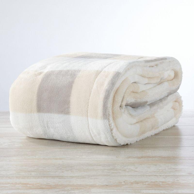 Velvet Plush Soft Fleece Reversible Throw, Warm and Comfortable Bed Blanket - Great Bay Home