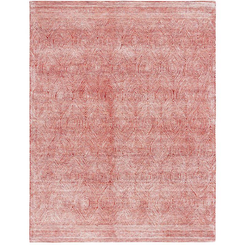 Abstract ABT340 Handmade Indoor Area Rug - Ivory/Red - 8'x10' - Safavieh