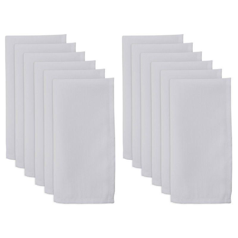 Everyday Design Napkins White (Set of 12): Saro Lifestyle Cloth Napkins, Solid Pattern, 20"x20", Machine Washable