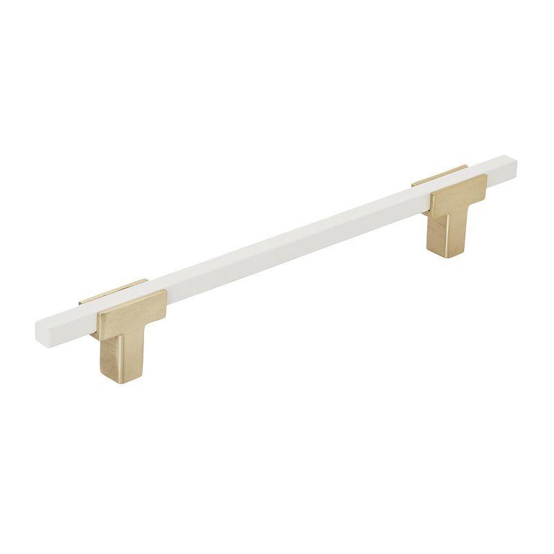 Brushed Gold and White Modern Cabinet Bar Pull