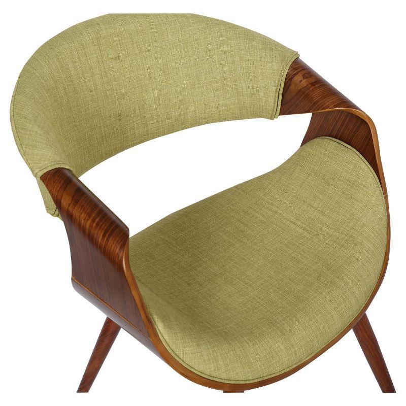 Butterfly Mid-Century Modern Dining Chair Green - Armen Living: Upholstered Walnut Legs, Polyester