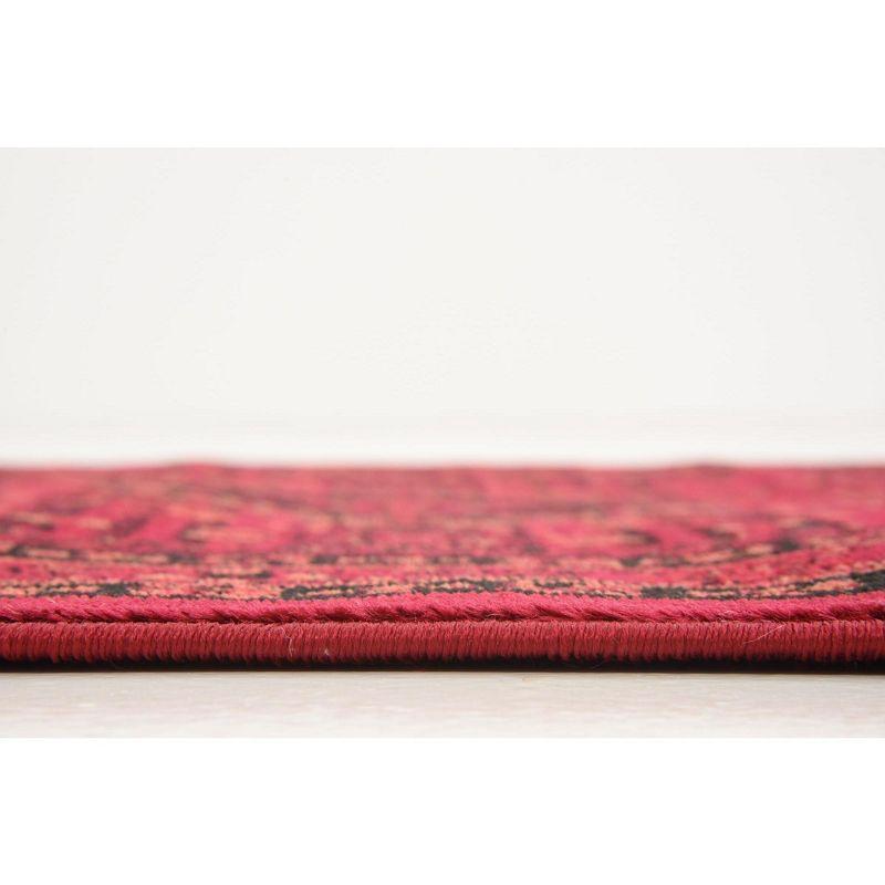 Unique Loom Tekke Collection Area Rug - Sheibani (2'  x 8' Runner Red/Black)