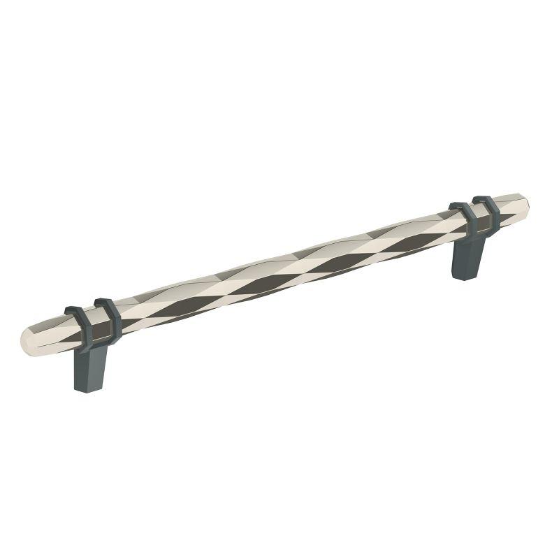 London 8-Inch Polished Nickel and Black Bronze Cabinet Pull