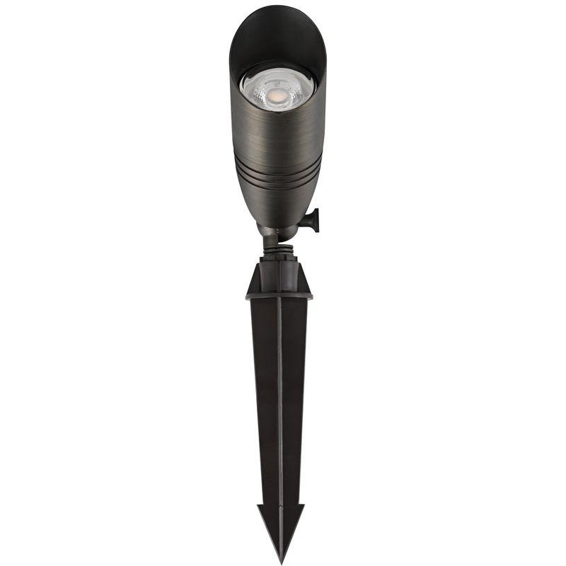 Elegant Lighting Outdoor 12V Cast Brass spot light 3 inch Wide x 8.5 inch High in Dark Bronze with spring