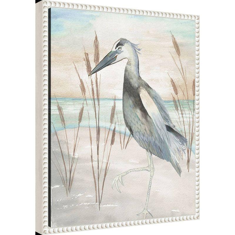 Amanti Art 16"x20" Heron by Beach Grass II by Elizabeth Medley Framed Canvas Wall Art Print: Modern Decor, Polystyrene Frame