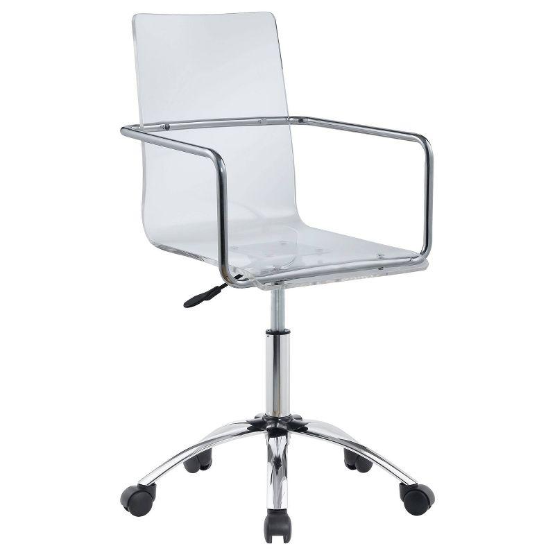 Clear Acrylic and Chrome Adjustable Office Chair