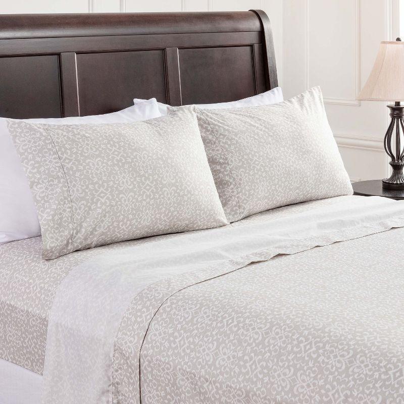 Chanasya Ultra Soft Floral Microfiber Percale Sheet Set
