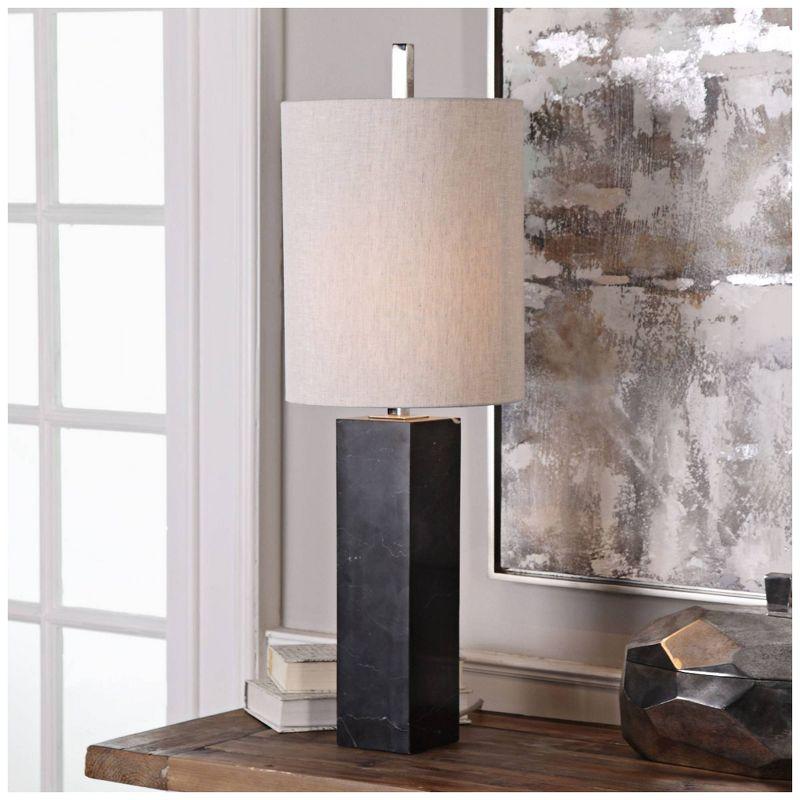 Black Polished Nickel 3-Way Switch Rectangle Accent Lamp