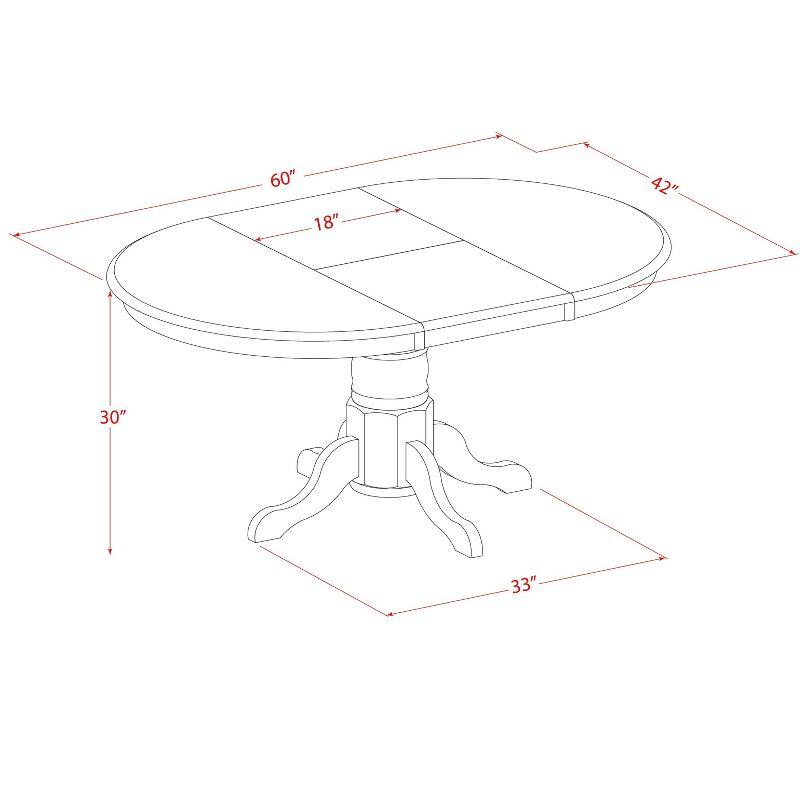 East West Furniture AVT-SBR-TP Oval Table with 18" Butterfly leaf - Saddle Brown