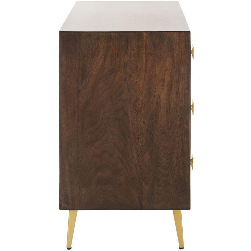 Katia 3 Drawer Chest - CHS6413 - Walnut/Gold - Safavieh