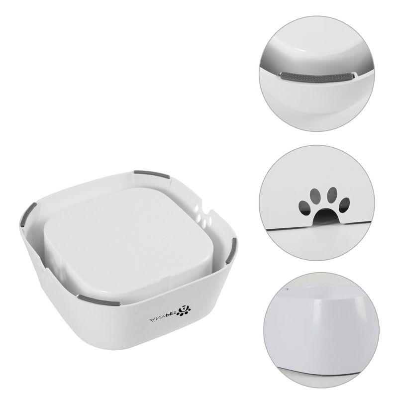 White Anti-Splash No-Spill Dog Water Bowl with Thermoplastic Rubber